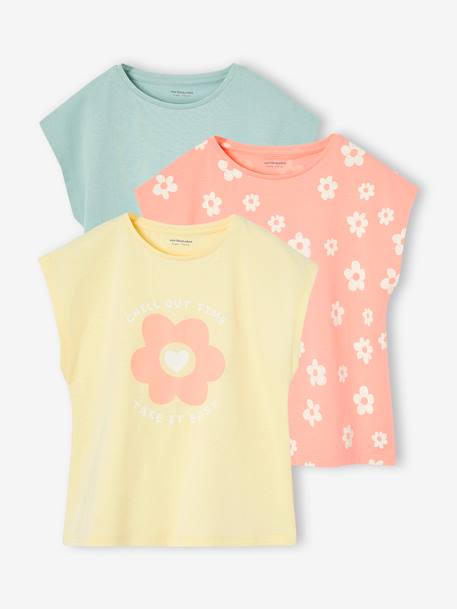 Fille-Lot de 3 tee-shirts fille fantaisie manches courtes