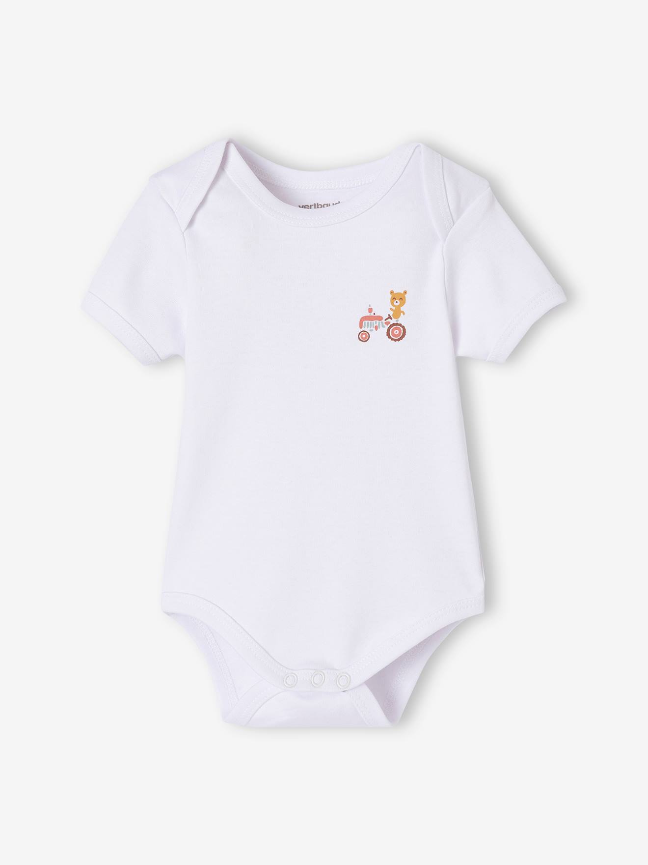 Lot de 5 bodies bébé garçon manches courtes coffret cadeau bleu (Vertbaudet) - Image 2