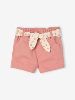 -Short bébé fille paperbag avec ceinture imprimée