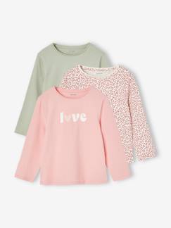 -Lot de 3 t-shirts fantaisie fille manches longues