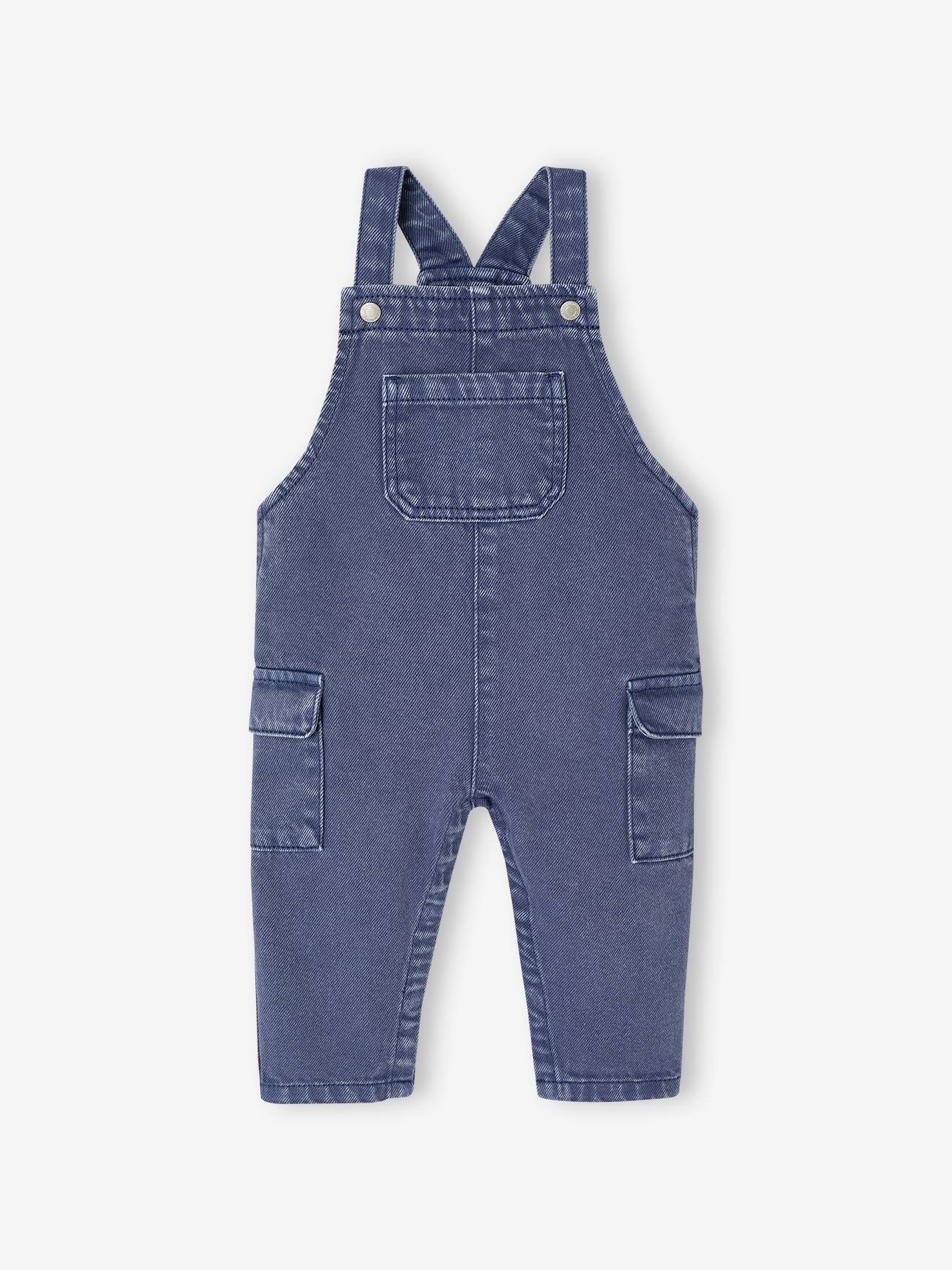 Salopette en toile bébé indigo