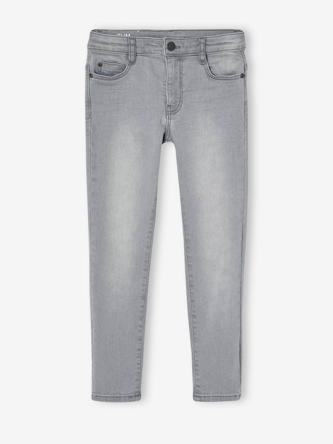 Jean garçon slim morphologique MEDIUM denim gris
