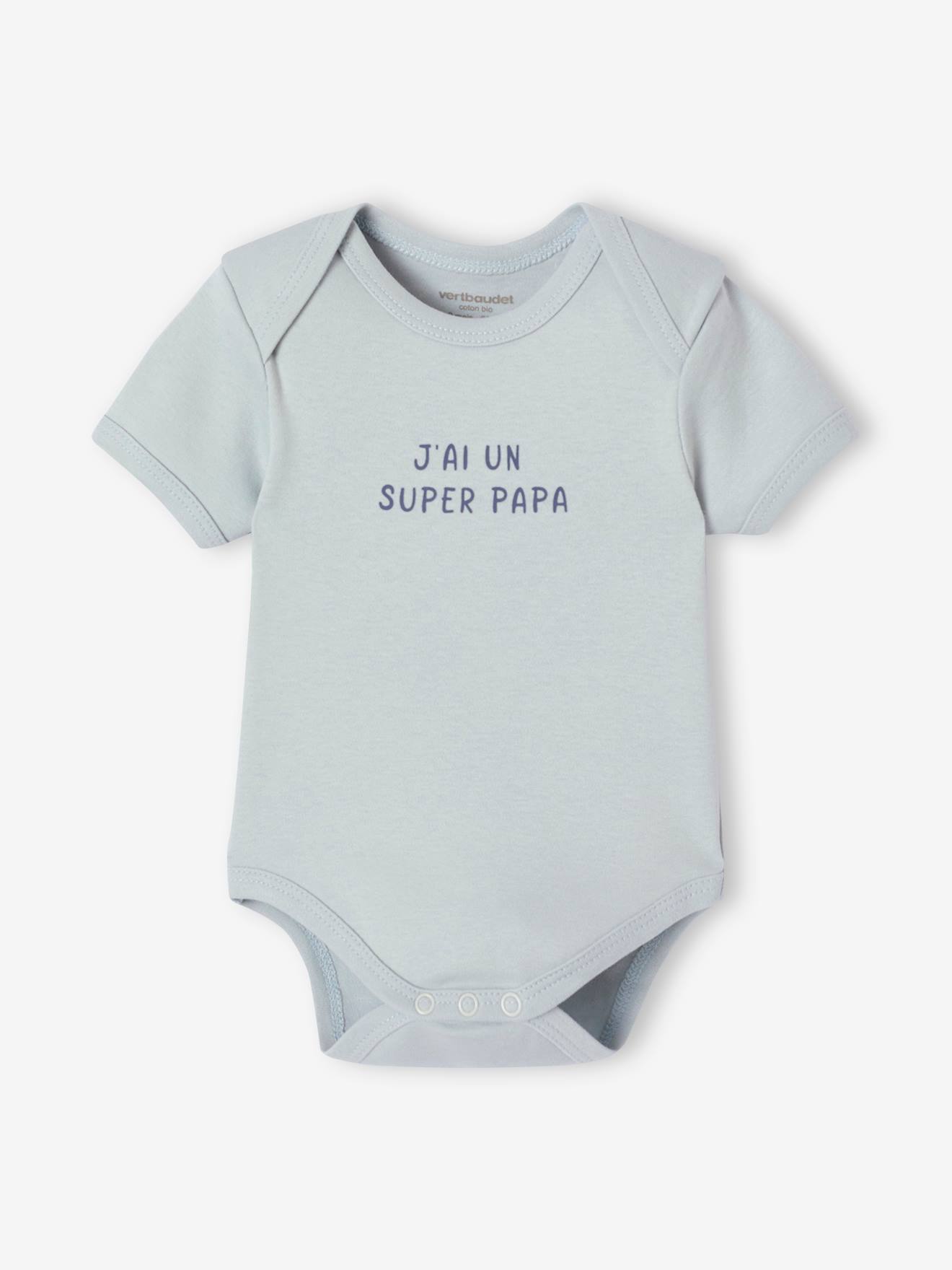 Lot de 5 bodies bébé garçon manches courtes coffret cadeau bleu (Vertbaudet) - Image 1