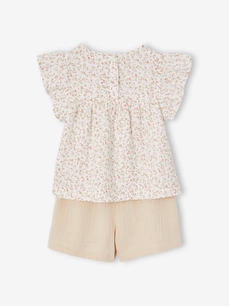 VERTBAUDET Ensemble Robe + Cardigan Fille Mauve 5A - Tenue Complète Imprimée Bucolique