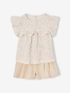 Ensemble cérémonie blouse et short en gaze de coton fille  - vertbaudet enfant