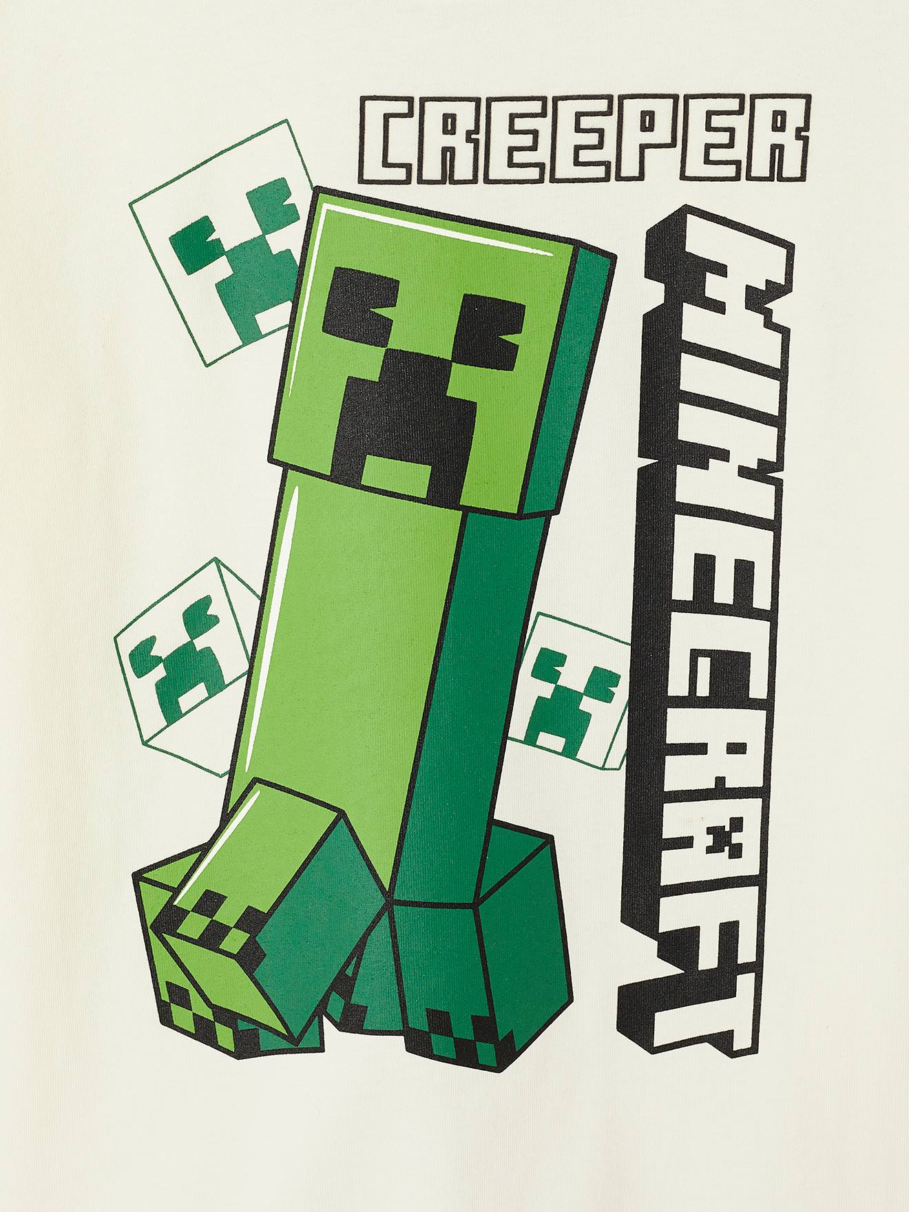 T-Shirt Minecraft Manches Courtes Fille Rose - Design Officiel Steve & Creeper Super Mignon