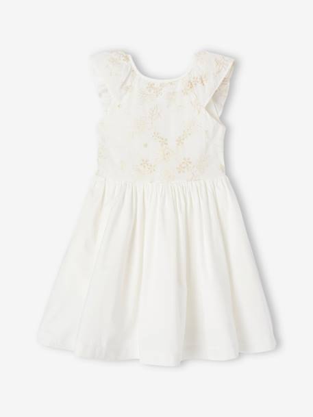 Fille-Robe-Robe de cérémonie brodée fleurs irisées fille