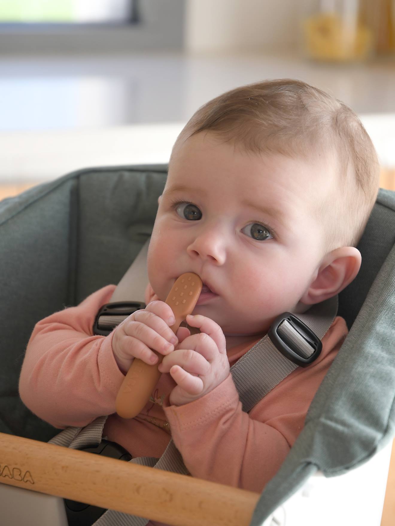 Lot de 2 pré-cuillères d'apprentissage en terracotta + velvet grey