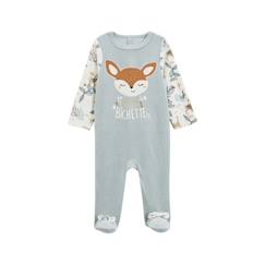 -Grenouillère bébé fille - PETIT BEGUIN - Alma - Velours doux - Patch biche - Antidérapants 12 mois