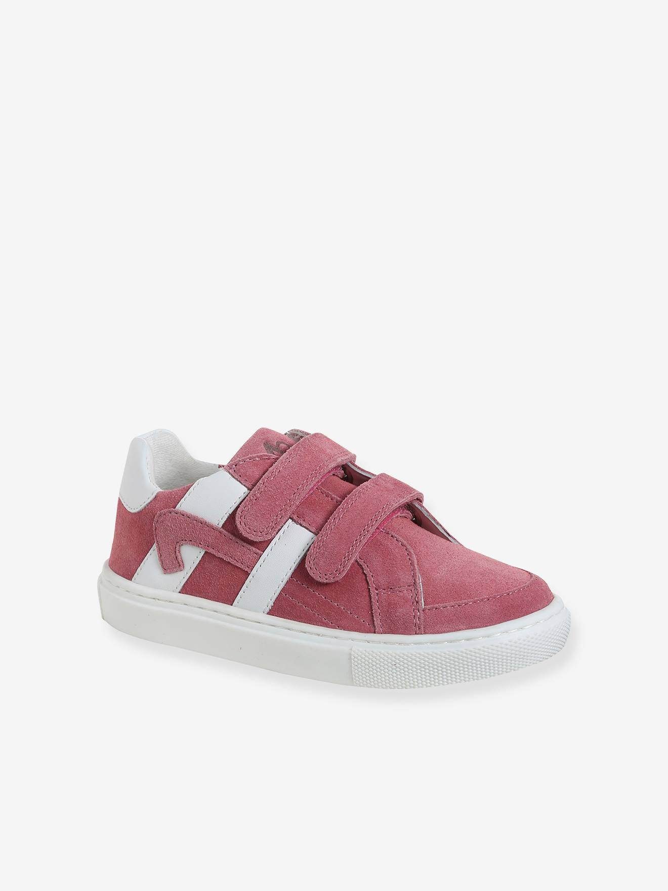Baskets scratchées cuir enfant collection maternelle framboise