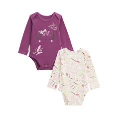 Bébé-Body-Body bébé - Mila - Lot de 2 - Manches longues - Rose - STANDARD 100 by OEKO-TEX