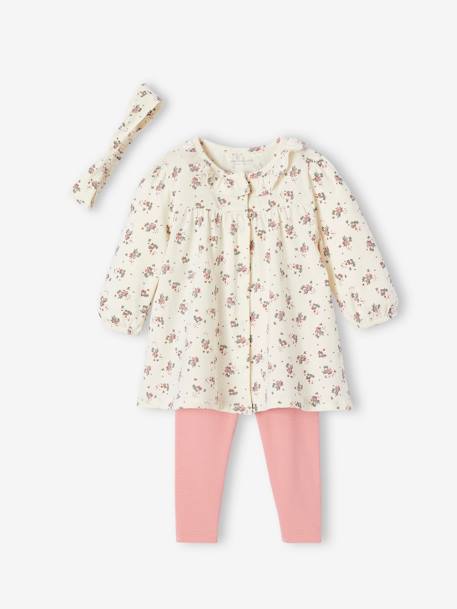 Bébé-Ensemble bébé robe + legging + bandeau