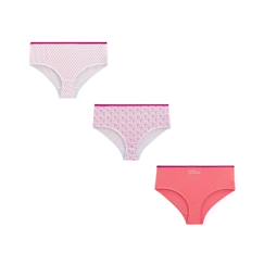 -Culottes Fille - Ethnic Summer - Lot de 3 - 100% Coton Bio - Couleur Rose - Confort Été