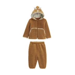 -Ensemble bébé - Lamascotte - Veste et pantalon - Sherpa - Douillet - Taille élastiquée