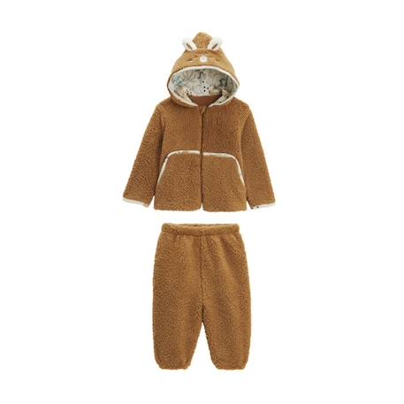 Bébé-Ensemble-Ensemble bébé - Lamascotte - Veste et pantalon - Sherpa - Douillet - Taille élastiquée