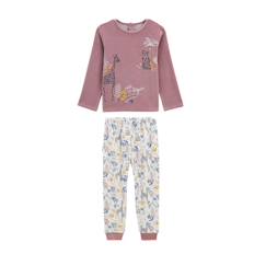 -Pyjama enfant en velours - PETIT BEGUIN - Thaîs - Rose - Taille élastiquée - Bas resserré