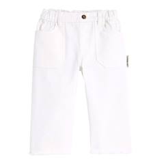 -Pantalon bébé Minaouet - PETIT BEGUIN - Large - Blanc - Fille