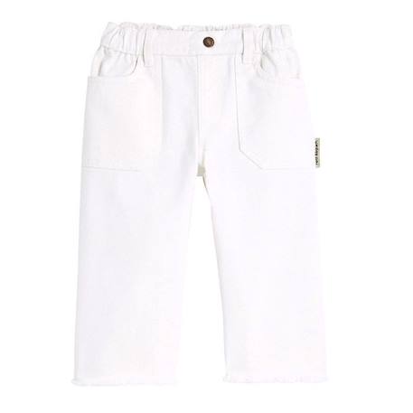 Fille-Pantalon-Pantalon bébé Minaouet - PETIT BEGUIN - Large - Blanc - Fille