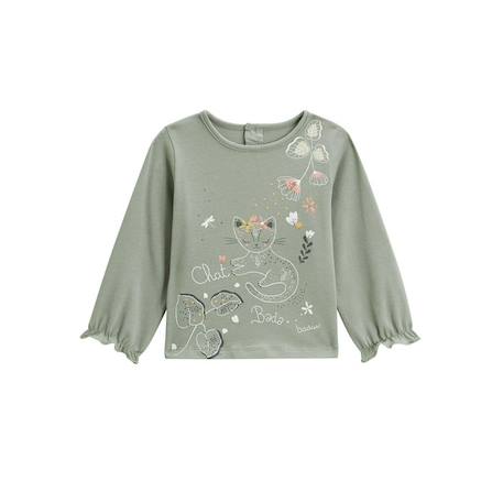 Fille-T-shirt bébé manches longues kaki Lily