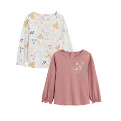 -Lot de 2 t-shirts enfant manches longues - PETIT BEGUIN - Bloom - Rose - Coton - STANDARD 100 by OEKO-TEX ®