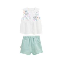 -Ensemble bébé t-shirt et short en gaze de coton Patroika