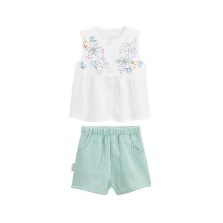 Bébé-Ensemble bébé t-shirt et short en gaze de coton Patroika