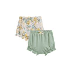 -Lot de 2 bloomers bébé - Capucine - Ecru - 100% coton - Gaze de coton - Label OEKO-TEX