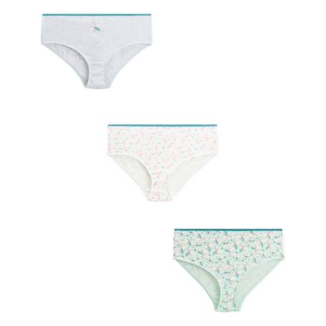 Fille-Sous-vêtement-Culotte-Culottes fille - Non spécifié - Lot de 3 - 100% coton - Couleurs fleuries - Confort été