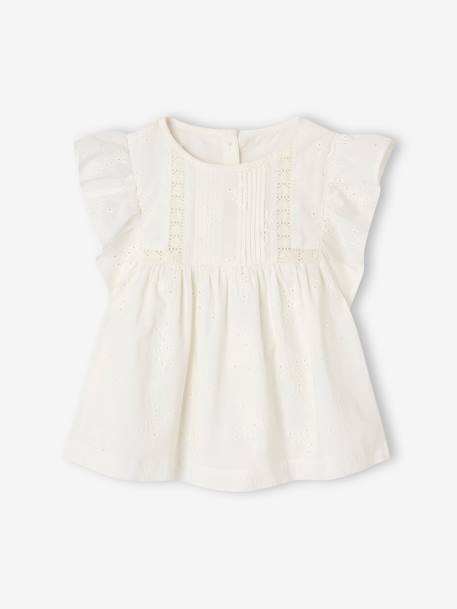 Fille-Chemise, blouse, tunique-Blouse de cérémonie en broderie anglaise fille