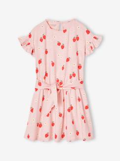 -Robe à volants motifs fraises fille