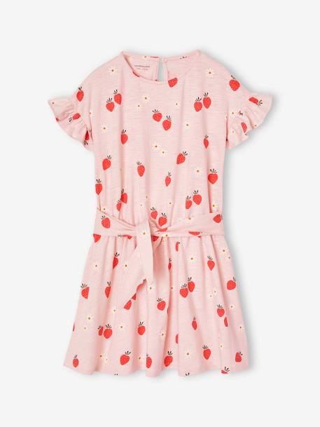 Fille-Robe à volants motifs fraises fille