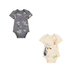 Bébé-Body-Lot de 2 bodies bébé - Aloha Havana - Manches courtes - Motif toucan - Label OEKO-TEX - Col US