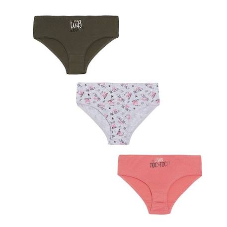 Fille-Sous-vêtement-Culotte-Culottes fille - Wifi - Lot de 3 - 100% coton bio - Multicolore - Imprimé original