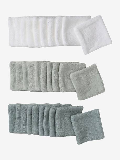 Vertbaudet - Lot de 30 lingettes lavables + pochon lot vert