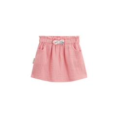 -Jupe enfant - Caraïbes - Rose - Coton gaufré - Taille élastiquée - Poches pratiques