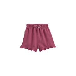 -Short bébé - Alba - Rose - Gaze de coton douce - Taille élastiquée - OEKO-TEX