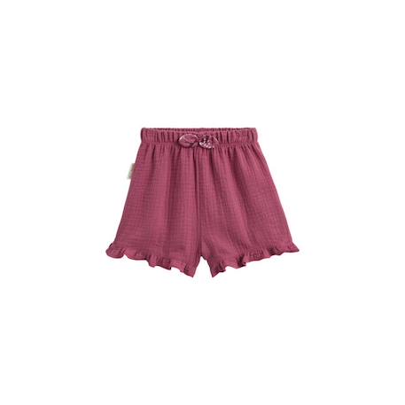 Bébé-Short bébé - Alba - Rose - Gaze de coton douce - Taille élastiquée - OEKO-TEX