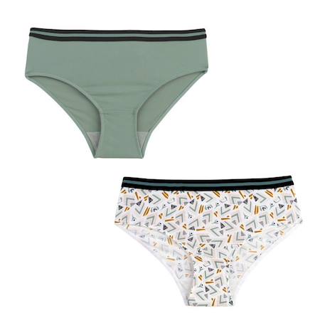 Fille-Culottes fille - Soriya - Lot de 2 - Kaki - Imprimé écru - Mix & Match