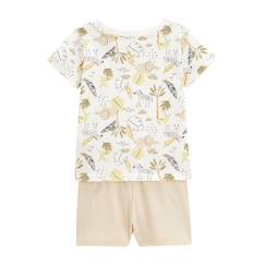 -Pyjama enfant - Zagora - Manches courtes - Imprimé savane - 100% coton - Ecru