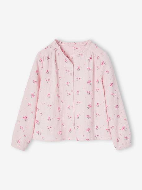 Fille-Chemise file gaze de coton imprimée personnalisable 