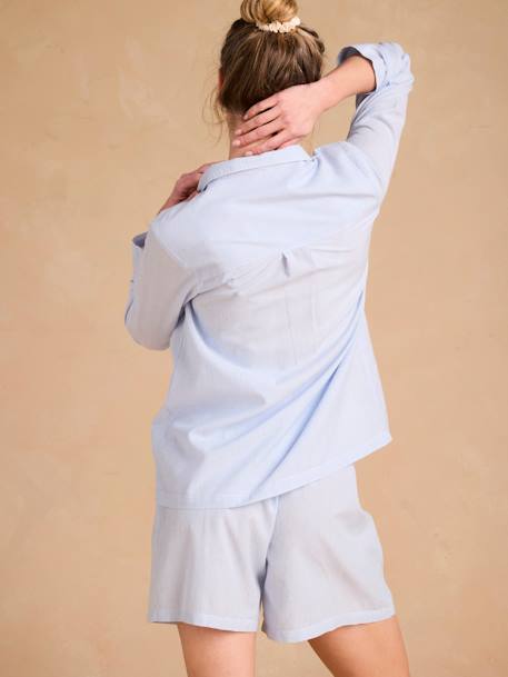 Uniexcosm Chemise De Nuit Allaitement Femme Enceinte - Pyjama Maternité Robe Longue Col V, Coton Doux, Idéal Hôpital Et Post-Partum