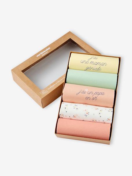 Lot De 5 Bodies Bébé Emmanchure US Vieux Rose 36M (97cm) 100% Coton Biologique - Vertbaudet