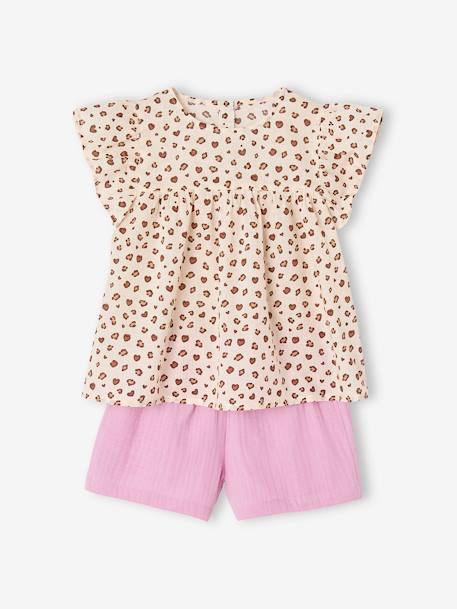 Ensemble fille blouse short en gaze de coton  - vertbaudet enfant