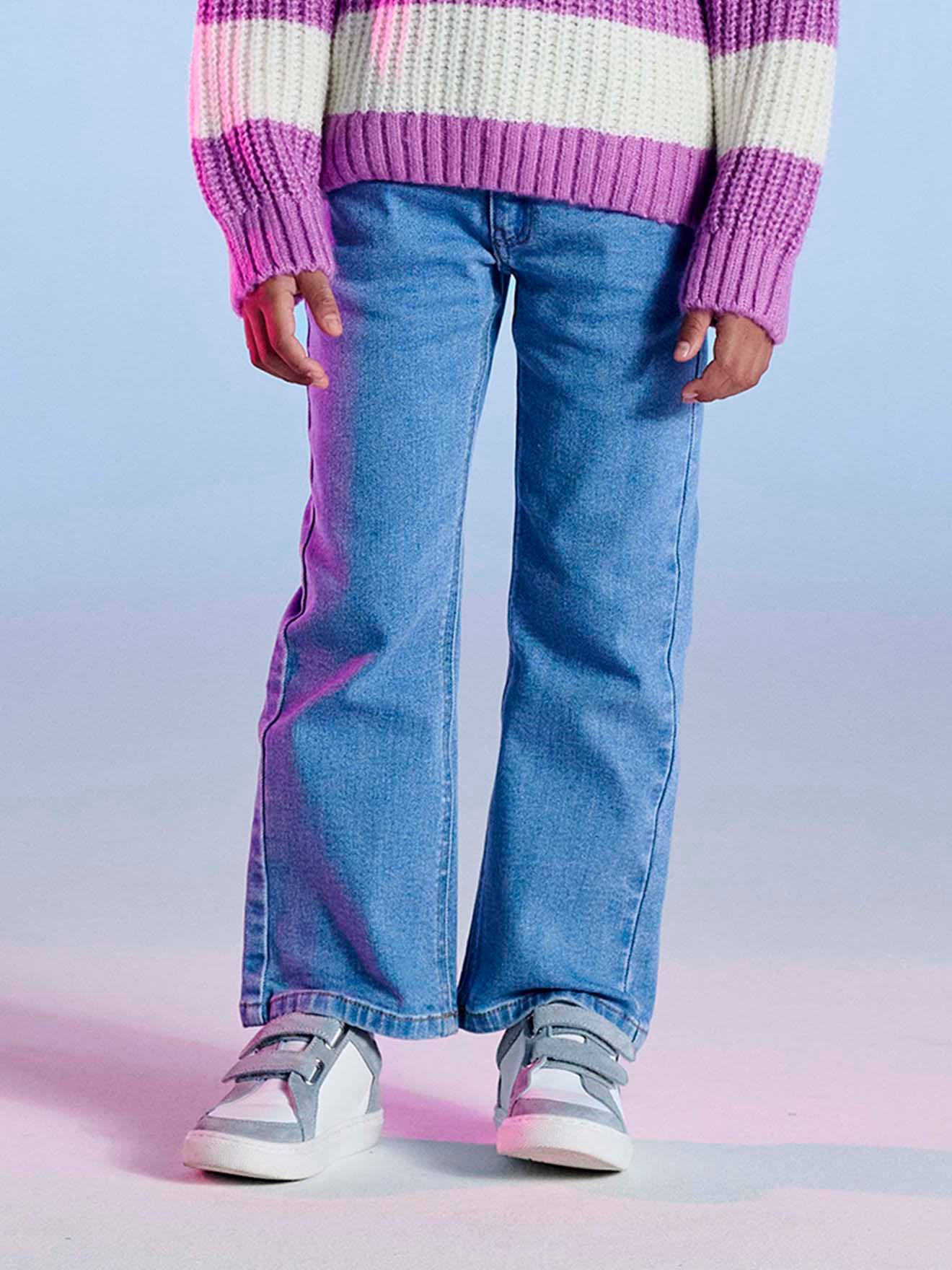 Jean fille évasé bleu moyen