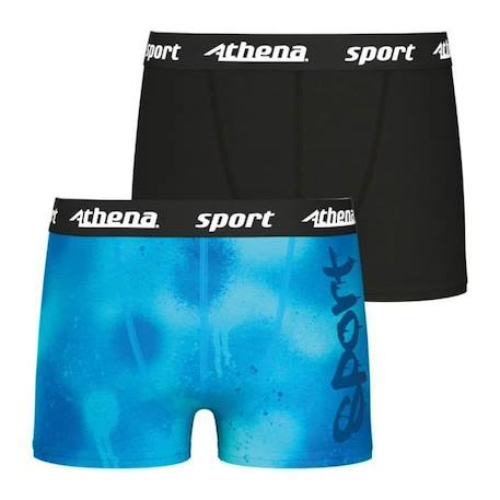 Garçon-ATHENA Lot de 2 boxers Sport Noir Garçon