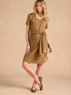 Vêtements de grossesse-Robe courte grossesse bandeau noué devant