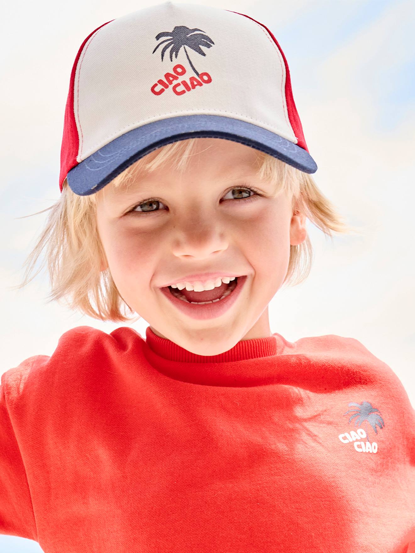 Casquette Garçon Print Devant blanc/rouge/bleu