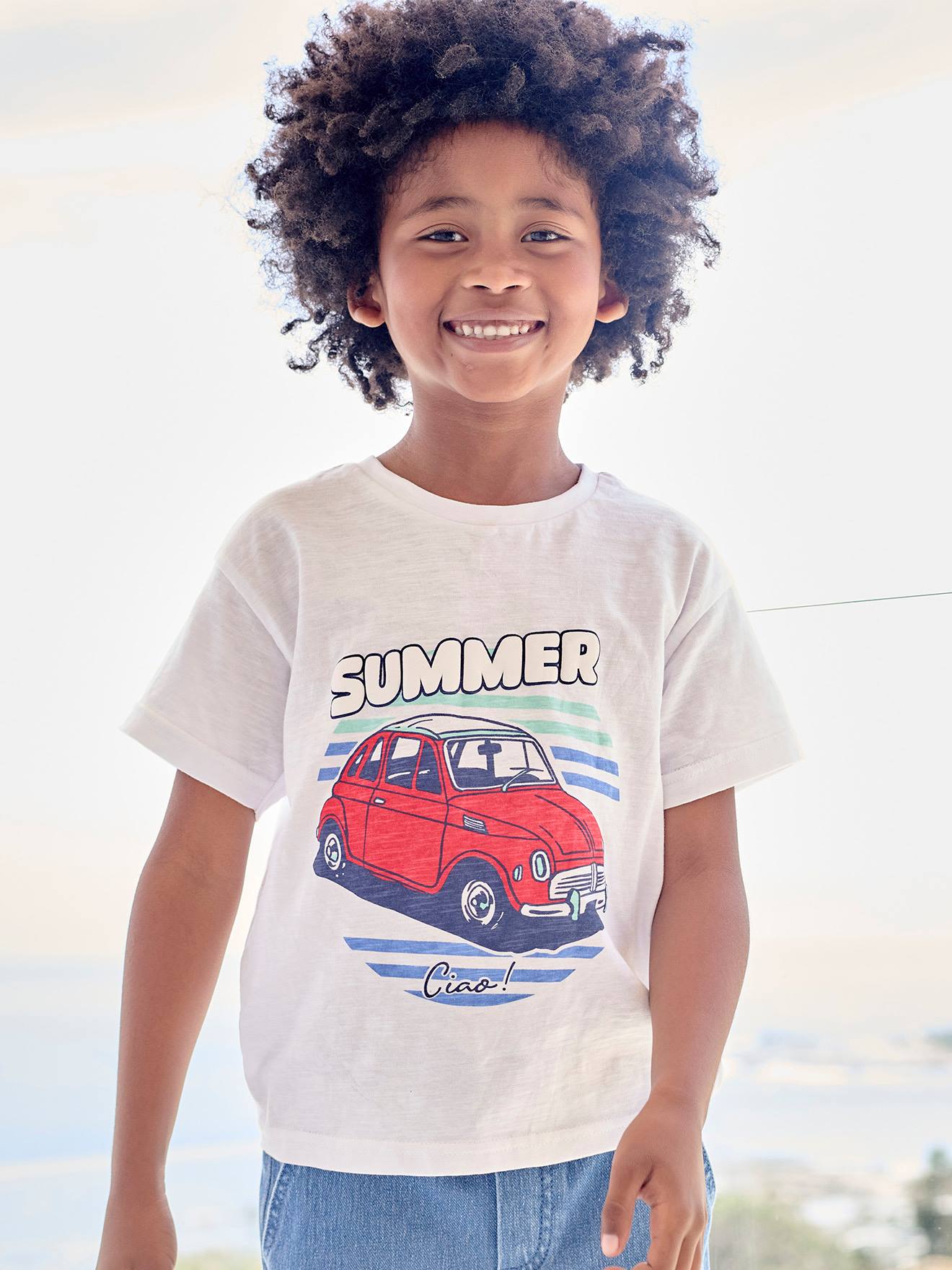 T-shirt motif encre gonflante blanc