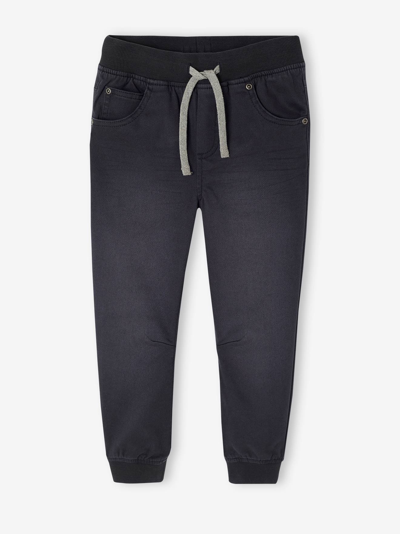 Pantalon garçon jogger facile à enfiler anthracite
