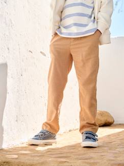 -Pantalon garçon coton/lin léger